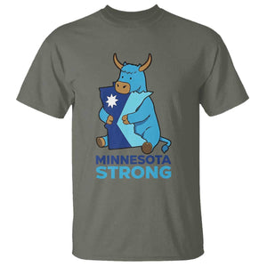 Minnesota Strong T Shirt Blue Ox Midwest Folklore Heritage TS12 Military Green Print Your Wear
