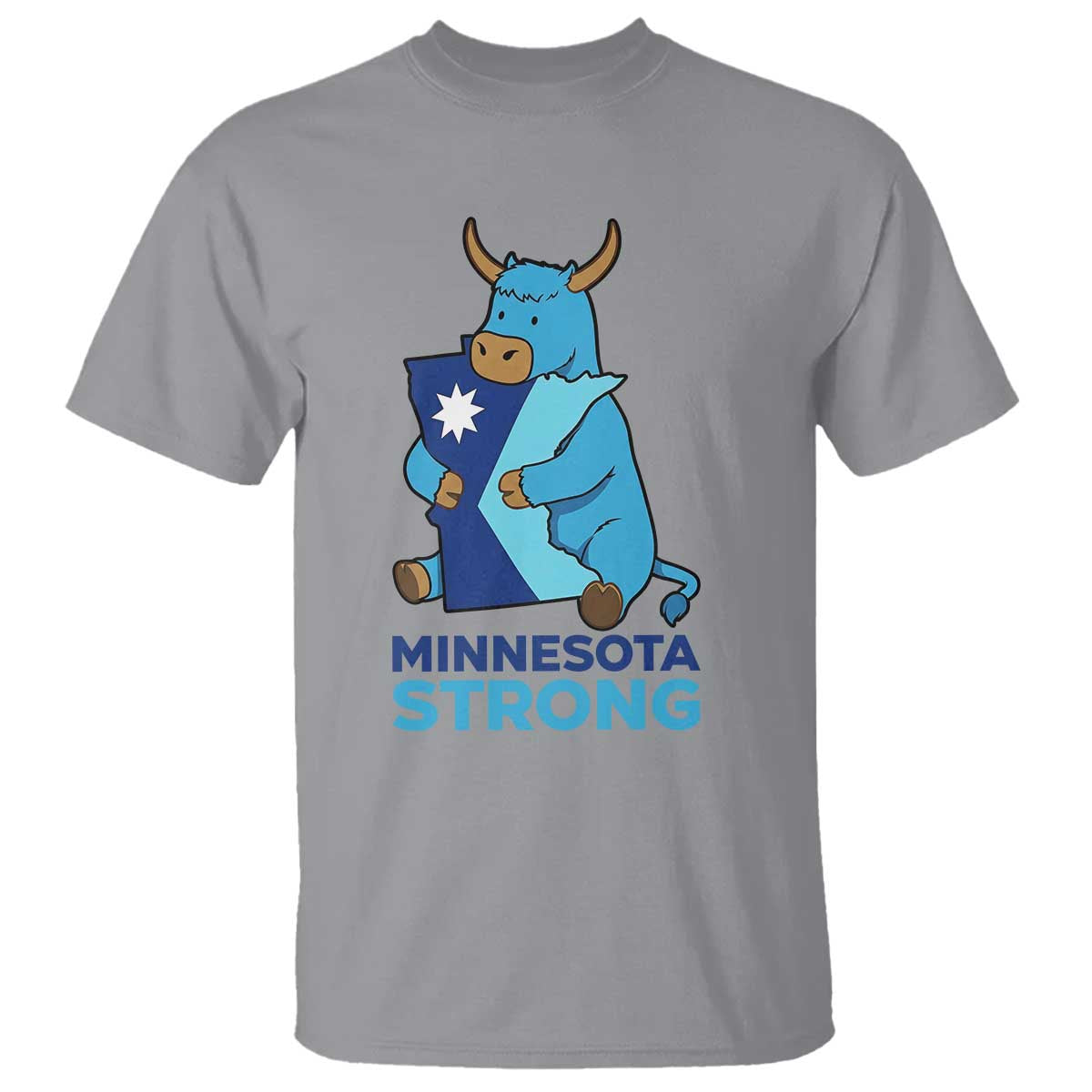 Minnesota Strong T Shirt Blue Ox Midwest Folklore Heritage TS12 Sport Gray Print Your Wear