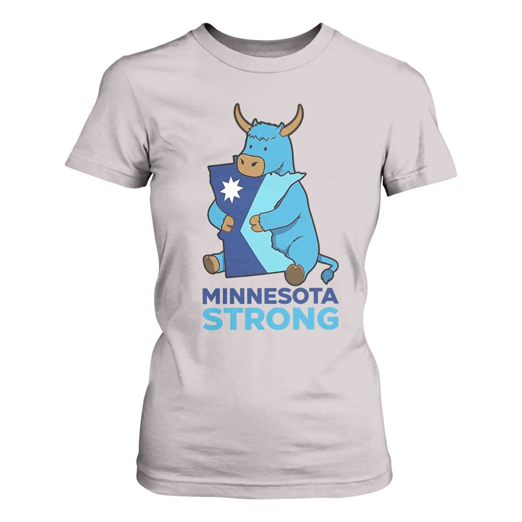 Minnesota Strong T Shirt For Women Blue Ox Midwest Folklore Heritage TS12 Ice Gray Print Your Wear