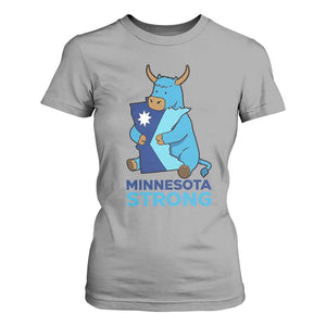 Minnesota Strong T Shirt For Women Blue Ox Midwest Folklore Heritage TS12 Sport Gray Print Your Wear