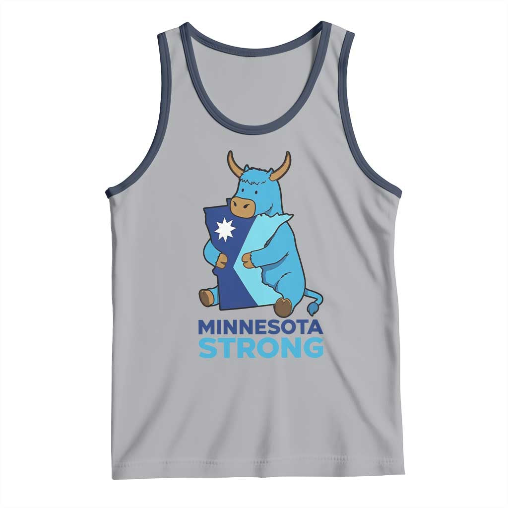 Minnesota Strong Tank Top Blue Ox Midwest Folklore Heritage TS12 Athletic Heather Navy Print Your Wear