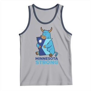 Minnesota Strong Tank Top Blue Ox Midwest Folklore Heritage TS12 Athletic Heather Navy Print Your Wear