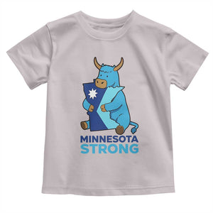 Minnesota Strong Toddler T Shirt - Blue Ox Midwest Folklore Heritage Kids Tee TS12 Ice Gray Print Your Wear