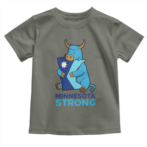 Minnesota Strong Toddler T Shirt - Blue Ox Midwest Folklore Heritage Kids Tee TS12 Military Green Print Your Wear