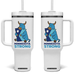 Minnesota Strong Tumbler With Handle Blue Ox Midwest Folklore Heritage TS12 One Size: 40 oz White Print Your Wear