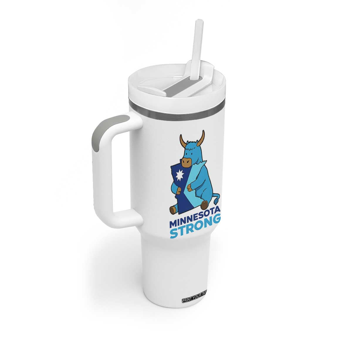 Minnesota Strong Tumbler With Handle Blue Ox Midwest Folklore Heritage TS12 Print Your Wear