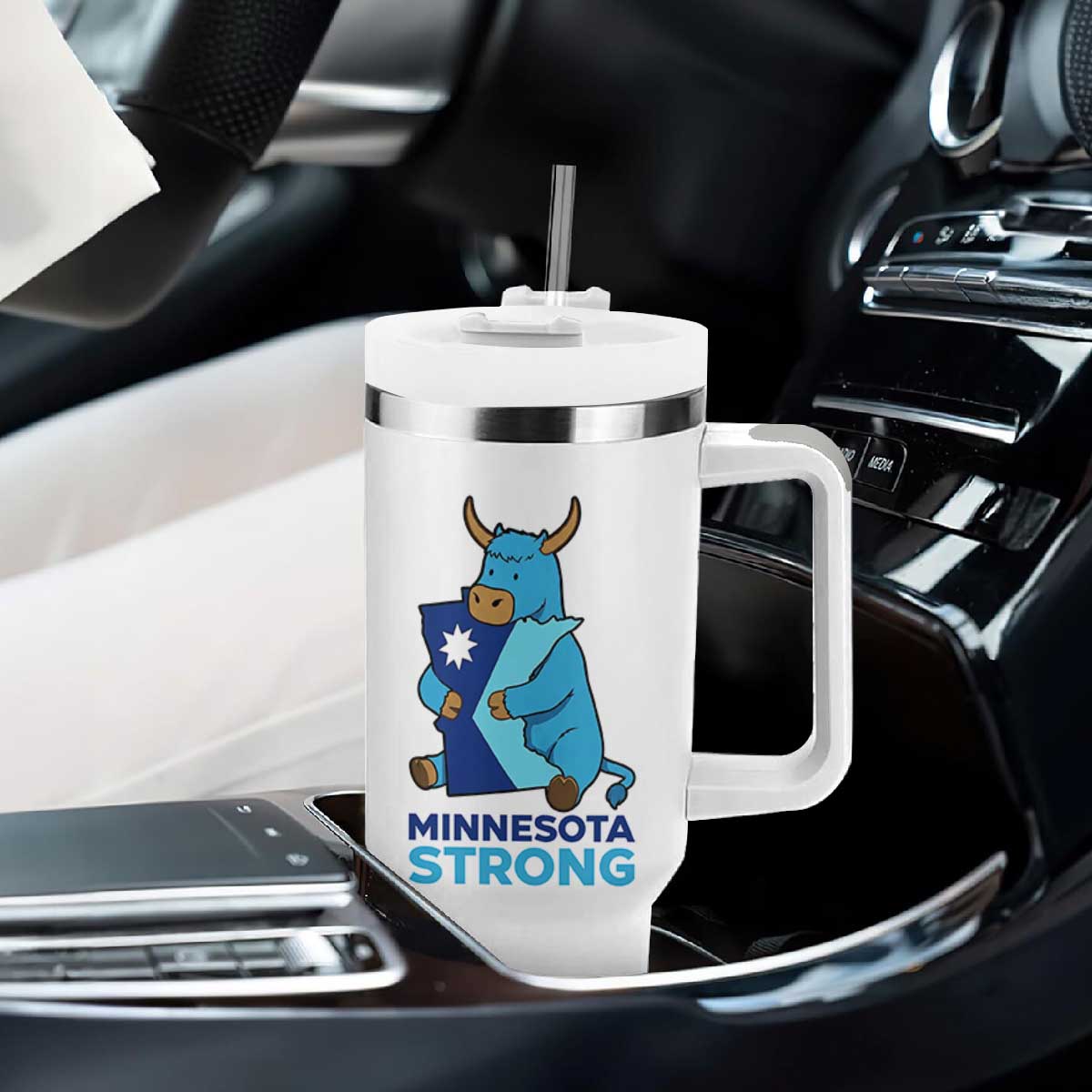 Minnesota Strong Tumbler With Handle Blue Ox Midwest Folklore Heritage TS12 Print Your Wear