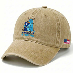 Minnesota Strong Washed Cotton Baseball Cap Blue Ox Midwest Folklore Heritage TS12 Print Your Wear