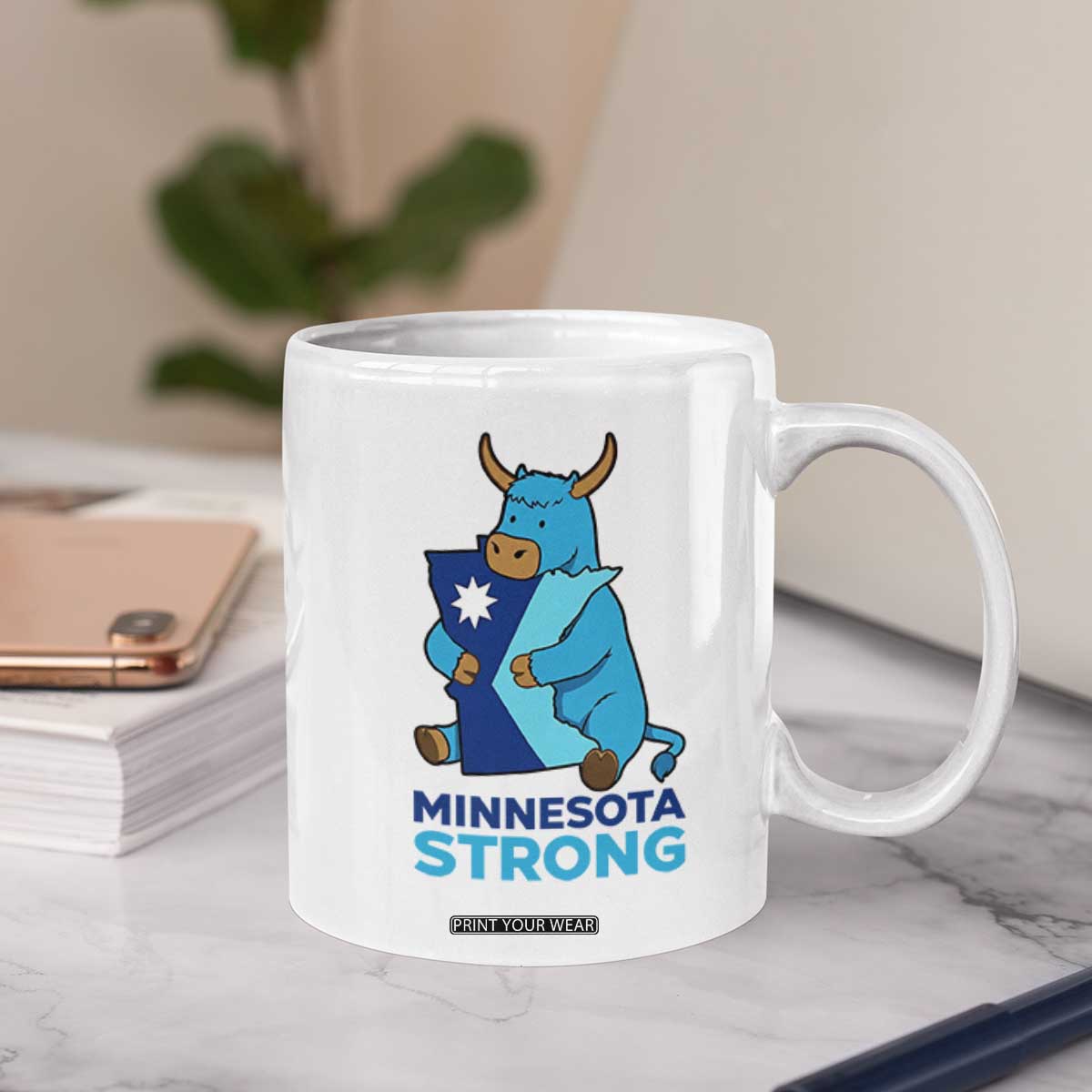 Minnesota Strong Coffee Mug Blue Ox Midwest Folklore Heritage TS12 Print Your Wear
