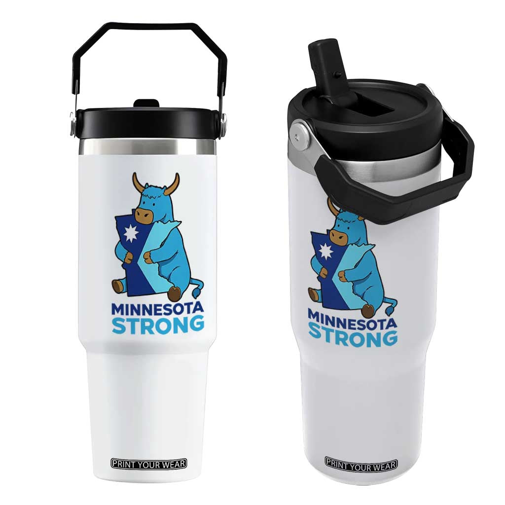 Minnesota Strong Flip Straw Tumbler Blue Ox Midwest Folklore Heritage TS12 One Size: 30 oz White Print Your Wear
