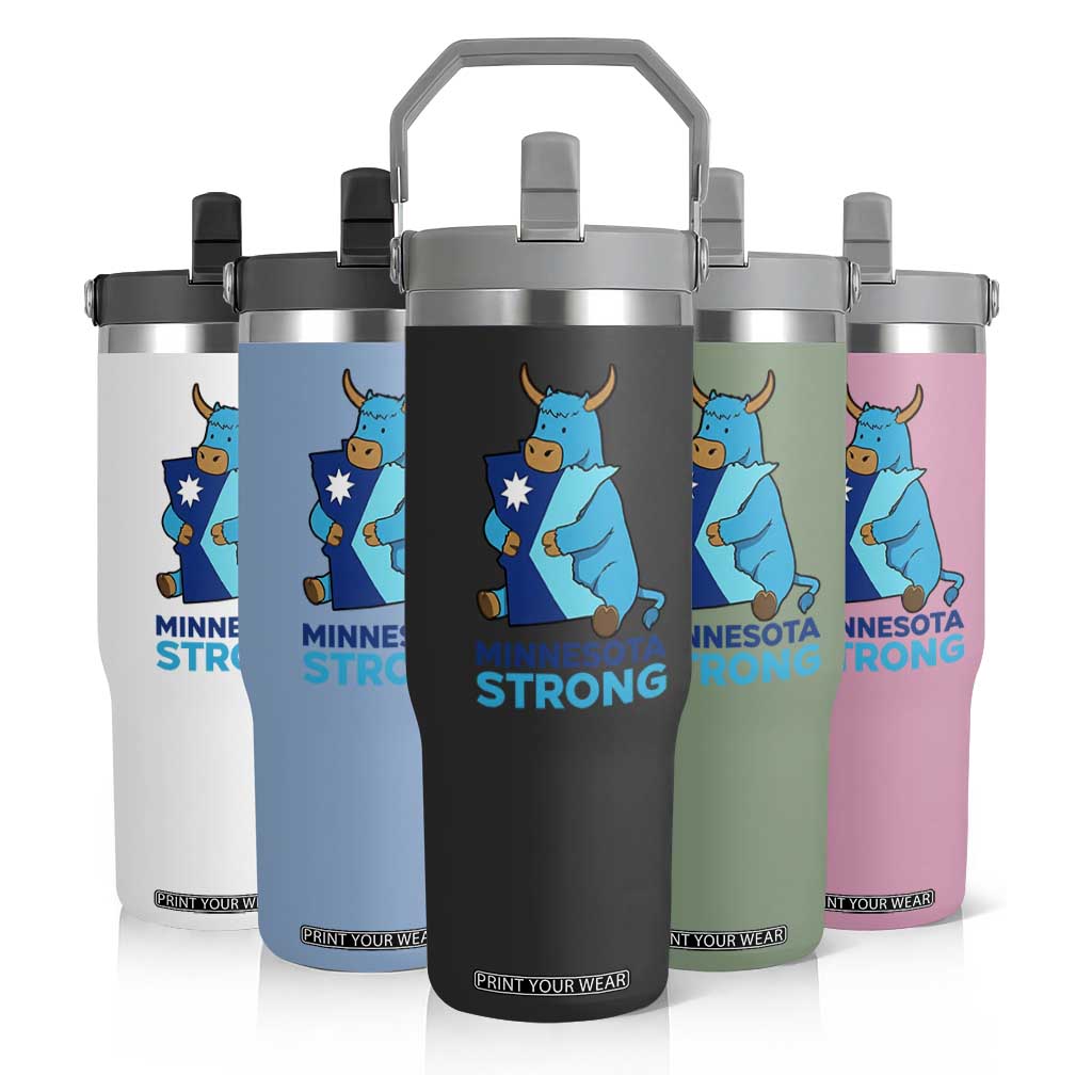 Minnesota Strong Flip Straw Tumbler Blue Ox Midwest Folklore Heritage TS12 Print Your Wear