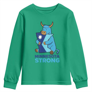 Minnesota Strong Youth Sweatshirt Blue Ox Midwest Folklore Heritage TS12 Irish Green Print Your Wear