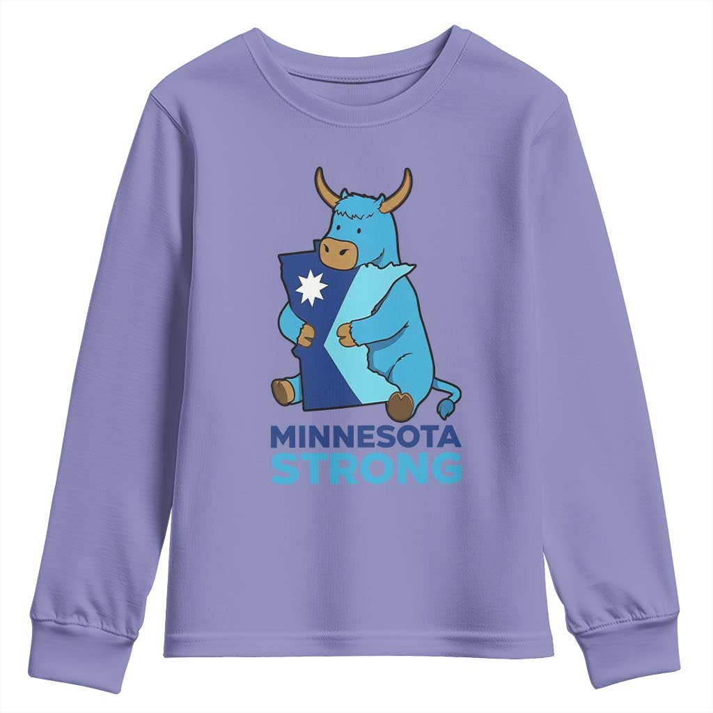Minnesota Strong Youth Sweatshirt Blue Ox Midwest Folklore Heritage TS12 Violet Print Your Wear