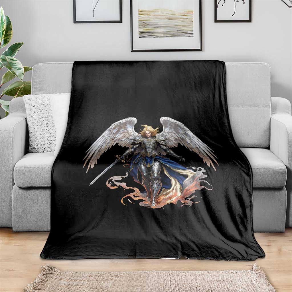 Archangel Saint Michael Warrior Throw Blanket Catholic Protection Gift TS12 Print Your Wear
