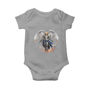 Archangel Saint Michael Warrior Baby Onesie Catholic Protection Gift TS12 Sport Gray Print Your Wear