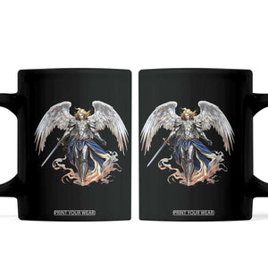 Archangel Saint Michael Warrior Coffee Mug Catholic Protection Gift TS12 Black Print Your Wear
