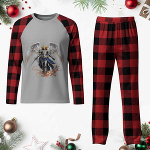 Archangel Saint Michael Warrior Plaid Pajama Set Catholic Protection Gift TS12 Buffalo Plaid Print Your Wear