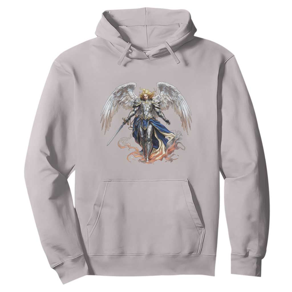 Archangel Saint Michael Warrior Hoodie Catholic Protection Gift TS12 Ice Gray Print Your Wear