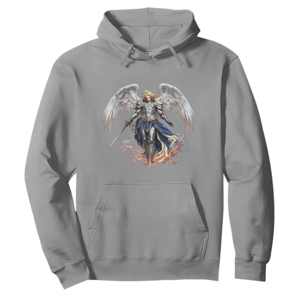 Archangel Saint Michael Warrior Hoodie Catholic Protection Gift TS12 Sport Gray Print Your Wear