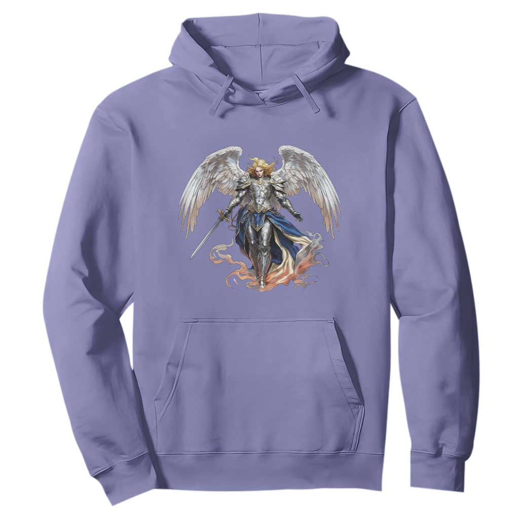 Archangel Saint Michael Warrior Hoodie Catholic Protection Gift TS12 Violet Print Your Wear
