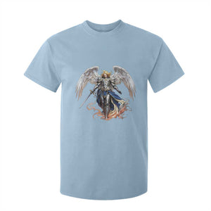 Archangel Saint Michael Warrior T Shirt For Kid Catholic Protection Gift TS12 Light Blue Print Your Wear