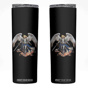Archangel Saint Michael Warrior Skinny Tumbler Catholic Protection Gift TS12 Black Print Your Wear