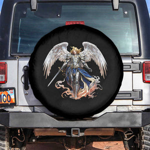 Archangel Saint Michael Warrior Spare Tire Cover Catholic Protection Gift TS12 No hole Black Print Your Wear