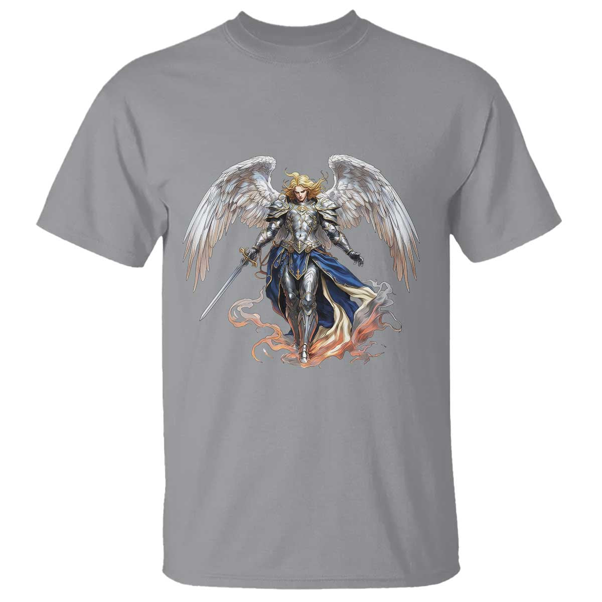 Archangel Saint Michael Warrior T Shirt Catholic Protection Gift TS12 Sport Gray Print Your Wear