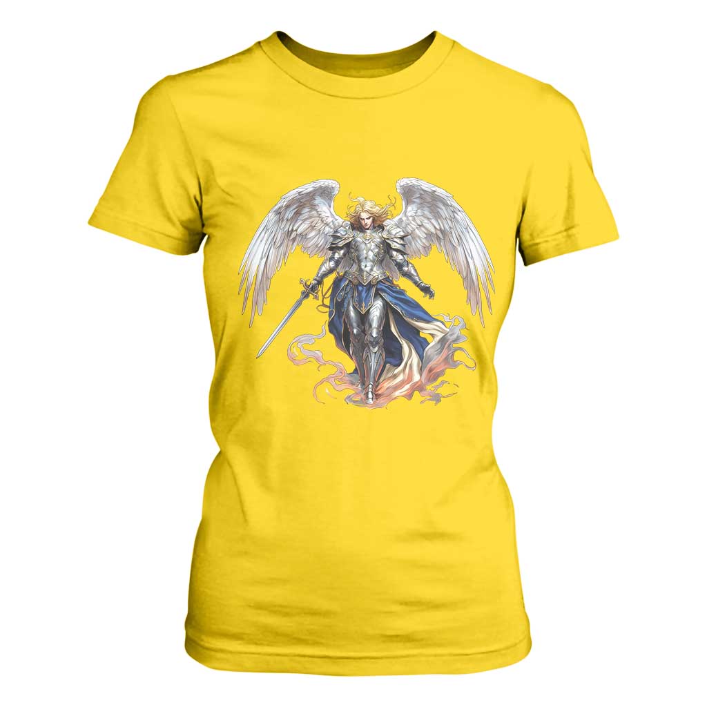 Archangel Saint Michael Warrior T Shirt For Women Catholic Protection Gift TS12 Daisy Print Your Wear