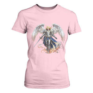 Archangel Saint Michael Warrior T Shirt For Women Catholic Protection Gift TS12 Light Pink Print Your Wear