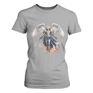 Archangel Saint Michael Warrior T Shirt For Women Catholic Protection Gift TS12 Sport Gray Print Your Wear