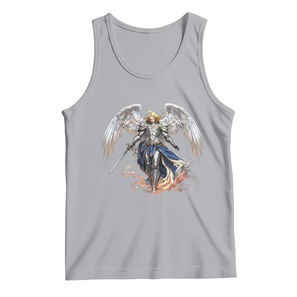 Archangel Saint Michael Warrior Tank Top Catholic Protection Gift TS12 Athletic Heather Print Your Wear
