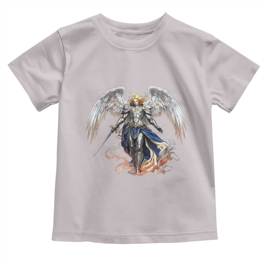Archangel Saint Michael Warrior Toddler T Shirt Catholic Protection Gift TS12 Ice Gray Print Your Wear