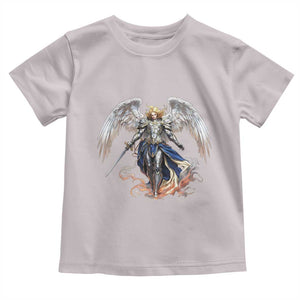 Archangel Saint Michael Warrior Toddler T Shirt Catholic Protection Gift TS12 Ice Gray Print Your Wear