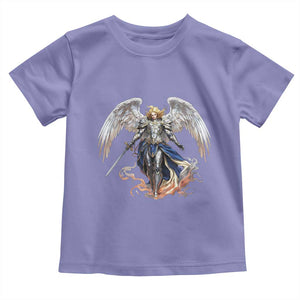 Archangel Saint Michael Warrior Toddler T Shirt Catholic Protection Gift TS12 Violet Print Your Wear