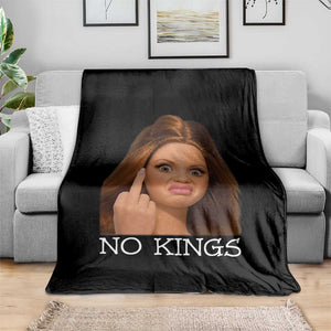 No Kings Throw Blanket Funny Disgusted Doll Face Meme TS12 Print Your Wear