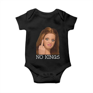 No Kings Baby Onesie Funny Disgusted Doll Face Meme TS12 Black Print Your Wear
