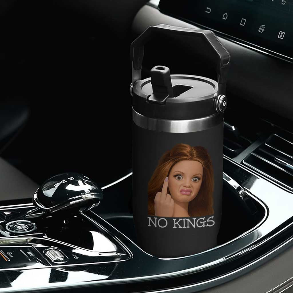 No Kings Flip Straw Tumbler Funny Disgusted Doll Face Meme TS12 Print Your Wear