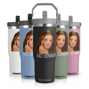 No Kings Flip Straw Tumbler Funny Disgusted Doll Face Meme TS12 Print Your Wear