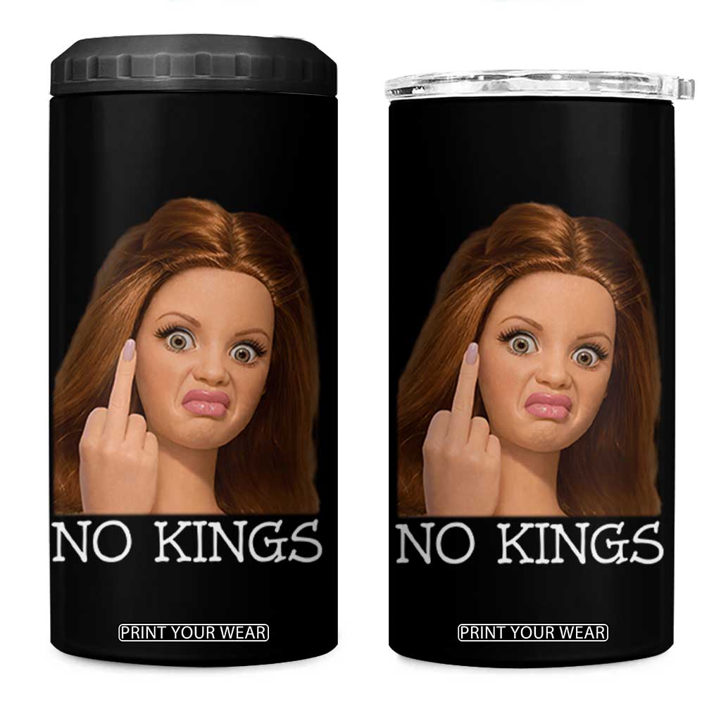 No Kings 4 in 1 Can Cooler Tumbler Funny Disgusted Doll Face Meme TS12 One Size: 16 oz Black Print Your Wear