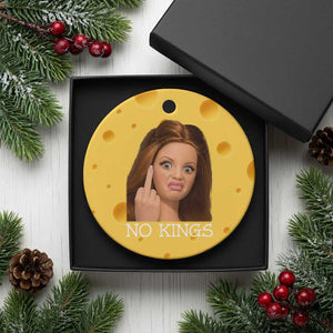 No Kings Ceramic Ornament Funny Disgusted Doll Face Meme TS12 1pc Yellow Cheese Print Your Wear