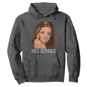 No Kings Hoodie Funny Disgusted Doll Face Meme TS12 Dark Heather Print Your Wear