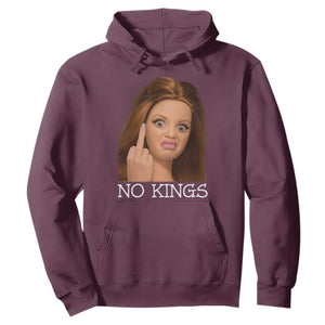 No Kings Hoodie Funny Disgusted Doll Face Meme TS12 Maroon Print Your Wear