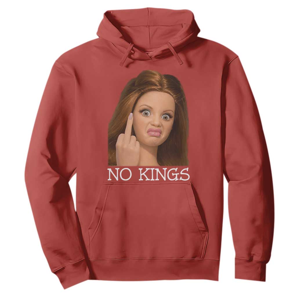 No Kings Hoodie Funny Disgusted Doll Face Meme TS12 Red Print Your Wear