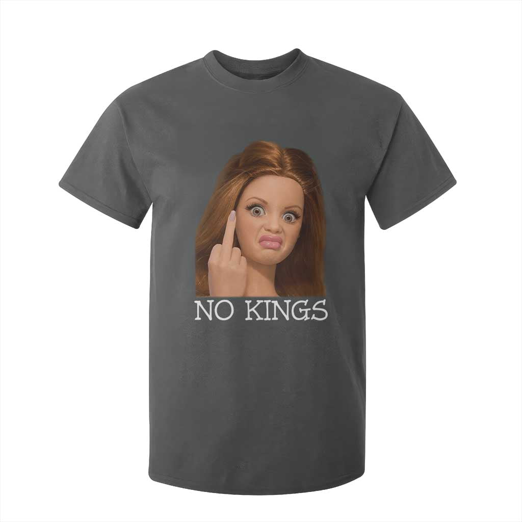 No Kings T Shirt For Kid Funny Disgusted Doll Face Meme TS12 Dark Heather Print Your Wear