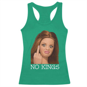 No Kings Racerback Tank Top Funny Disgusted Doll Face Meme TS12 Irish Green Print Your Wear