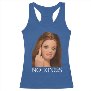 No Kings Racerback Tank Top Funny Disgusted Doll Face Meme TS12 Royal Blue Print Your Wear