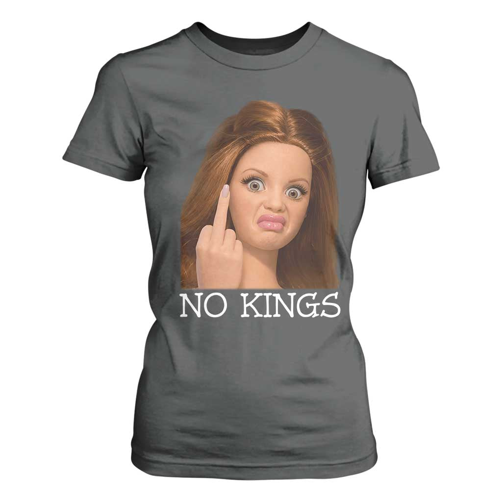 No Kings T Shirt For Women Funny Disgusted Doll Face Meme TS12 Dark Heather Print Your Wear