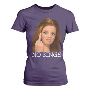 No Kings T Shirt For Women Funny Disgusted Doll Face Meme TS12 Purple Print Your Wear