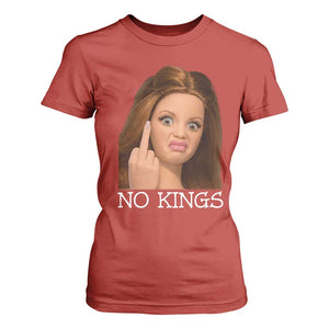 No Kings T Shirt For Women Funny Disgusted Doll Face Meme TS12 Red Print Your Wear